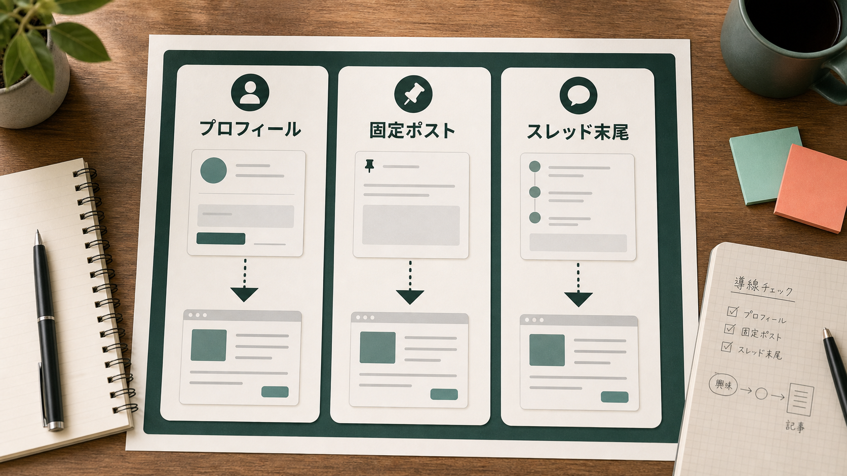 Xプロフィール下に何を置くか 迷わせない3記事導線 判断軸の比較メモ