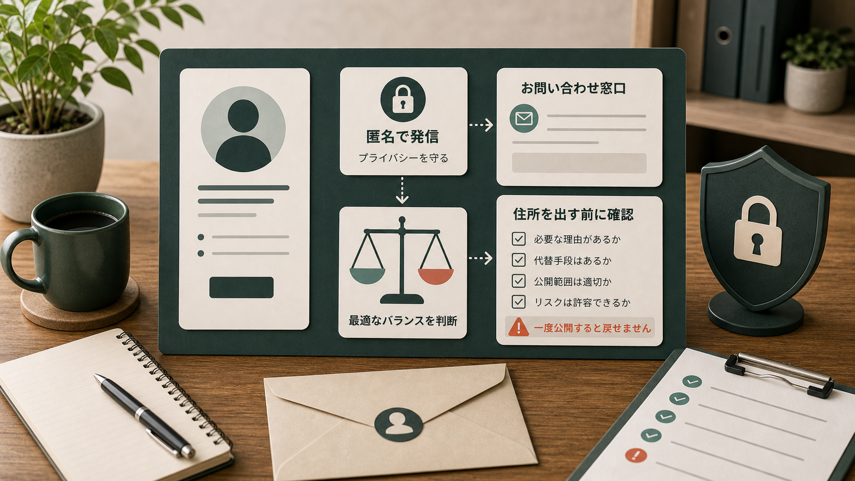 匿名で副業発信したい人の 信頼感と住所表示チェック