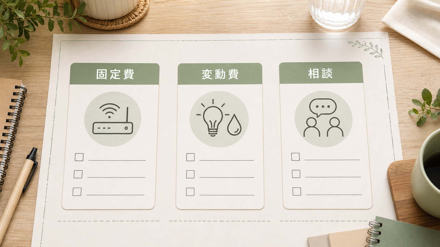 副業を始める前に家計の不安を棚卸しする 固定費・相談先・見直し順番表 最初に使う診断カード